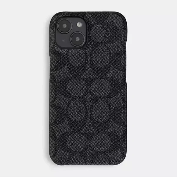 COACH Iphone 15 Plus Case In Signature Canvas In Charcoal